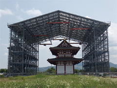 西側より曳家方向の東に向かって撮影